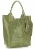 Kožené kabelka shopper bag Genuine Leather khaki 555